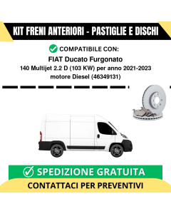 KIT FRENI ANTERIORI (Pastiglie e Dischi) per FIAT Ducato Furgonato 140 Multijet 2.2 D 103 kw anno 2021-2023