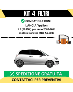 Kit 3 Filtri Tagliando per LANCIA Ypsilon 1.2 59 kw Benzina 2003-2011