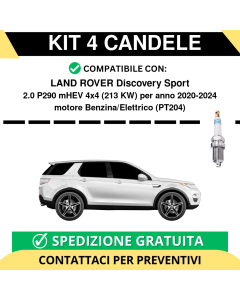 KIT 4 CANDELE per LAND ROVER Discovery Sport 2.0 P290 mHEV 4x4 213 kw anno 2020-2024
