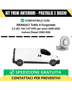 KIT FRENI ANTERIORI (Pastiglie e Dischi) per RENAULT Trafic II Furgonato 2.5 dCi 145 107 kw anno 2006-2023