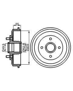 BOSCH 0986477102 TAMBURO FRENO