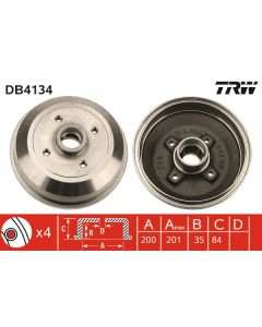 TRW DB4134 TAMBURO FRENO