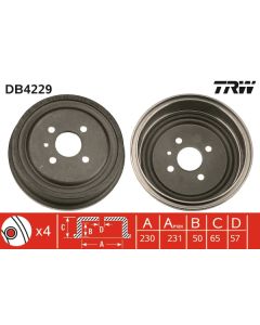 TRW DB4229 TAMBURO FRENO