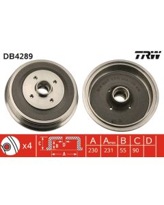 TRW DB4289 TAMBURO FRENO