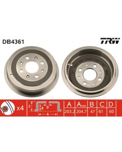 TRW DB4361 TAMBURO FRENO