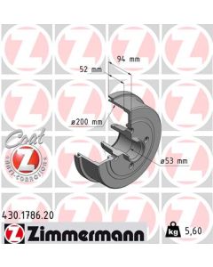 ZIMMERMANN 430178620 TAMBURO FRENO