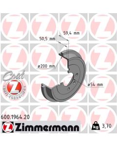 ZIMMERMANN 600196420 TAMBURO FRENO