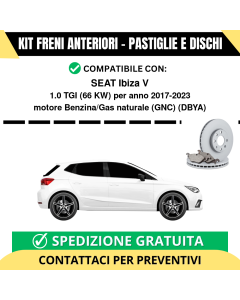 KIT FRENI ANTERIORI (Pastiglie e Dischi) per SEAT Ibiza V 1.0 TGI 66 kw anno 2017-2023