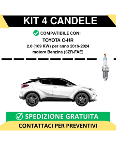 KIT 4 CANDELE per TOYOTA C-HR 2.0 109 kw anno 2016-2024