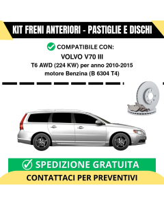 KIT FRENI ANTERIORI (Pastiglie e Dischi) per VOLVO V70 III T6 AWD 224 kw anno 2010-2015